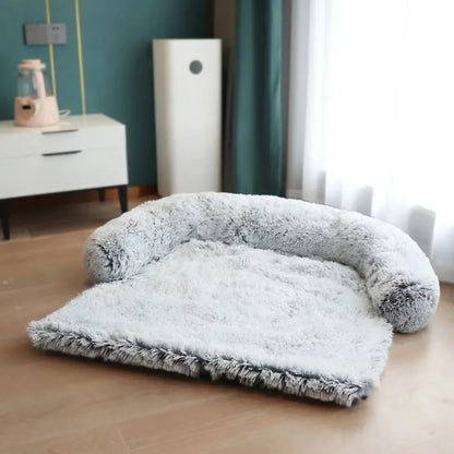 Washable Pet Sofa Dog Bed Plush Cat Mat for Furniture Protector Dogs Pad Blanket with Removable Cover for Large Medium Small Pet