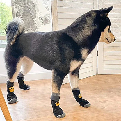 Dog Cat Non-Slip Socks Winter Indoor Adjustable Dog Floor Socks Paws Protector For Small Large Dogs And Cats Accessories