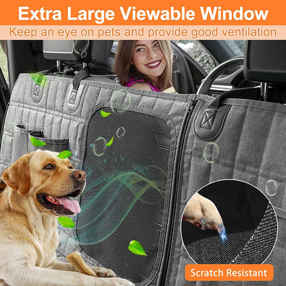 Benepaw Dog Car Seat Cover Waterproof Mesh Window Pet Vehicle Hammock Scratchproof Nonslip Puppy Backseat Cover For Trucks SUV