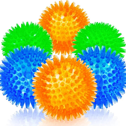 Pet Dog Toy Ball Squeaky Sound Ball Teeth Cleaning Toys Three Models For Small, Medium And Large Dogs Six Pack Dog Accessories