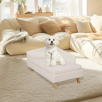 Elevated Pet Bed,Nordic Pet Stool Bed with Cozy Pad Waterproof,Pet Sofa Bed with Sturdy Wood Legs for Small Dog Kitten