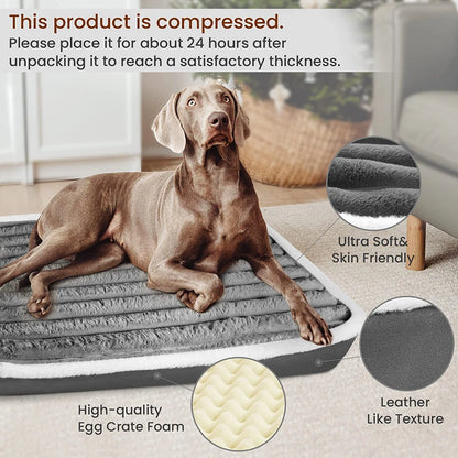 Benepaw Soft Orthopedic Dog Bed Washable Nonslip Egg Crate Foam Kennel Pad Pet Sleeping Mat Cushion For Small Medium Large Breed
