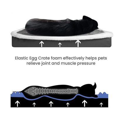 Benepaw Soft Orthopedic Dog Bed Washable Nonslip Egg Crate Foam Kennel Pad Pet Sleeping Mat Cushion For Small Medium Large Breed